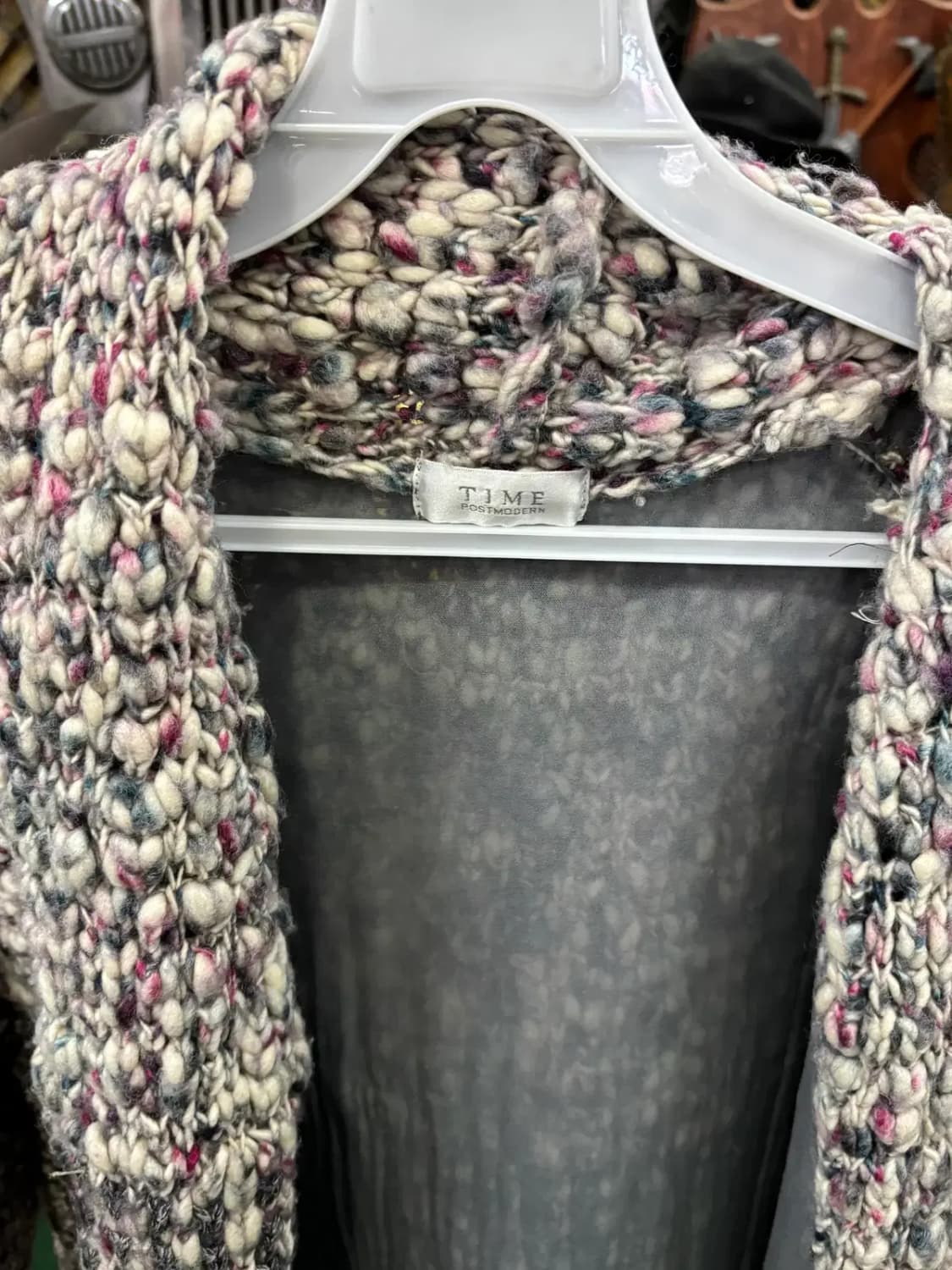 타임(TIME) 보카시 짜임 롱 니트 가디건 코트 상품이미지2