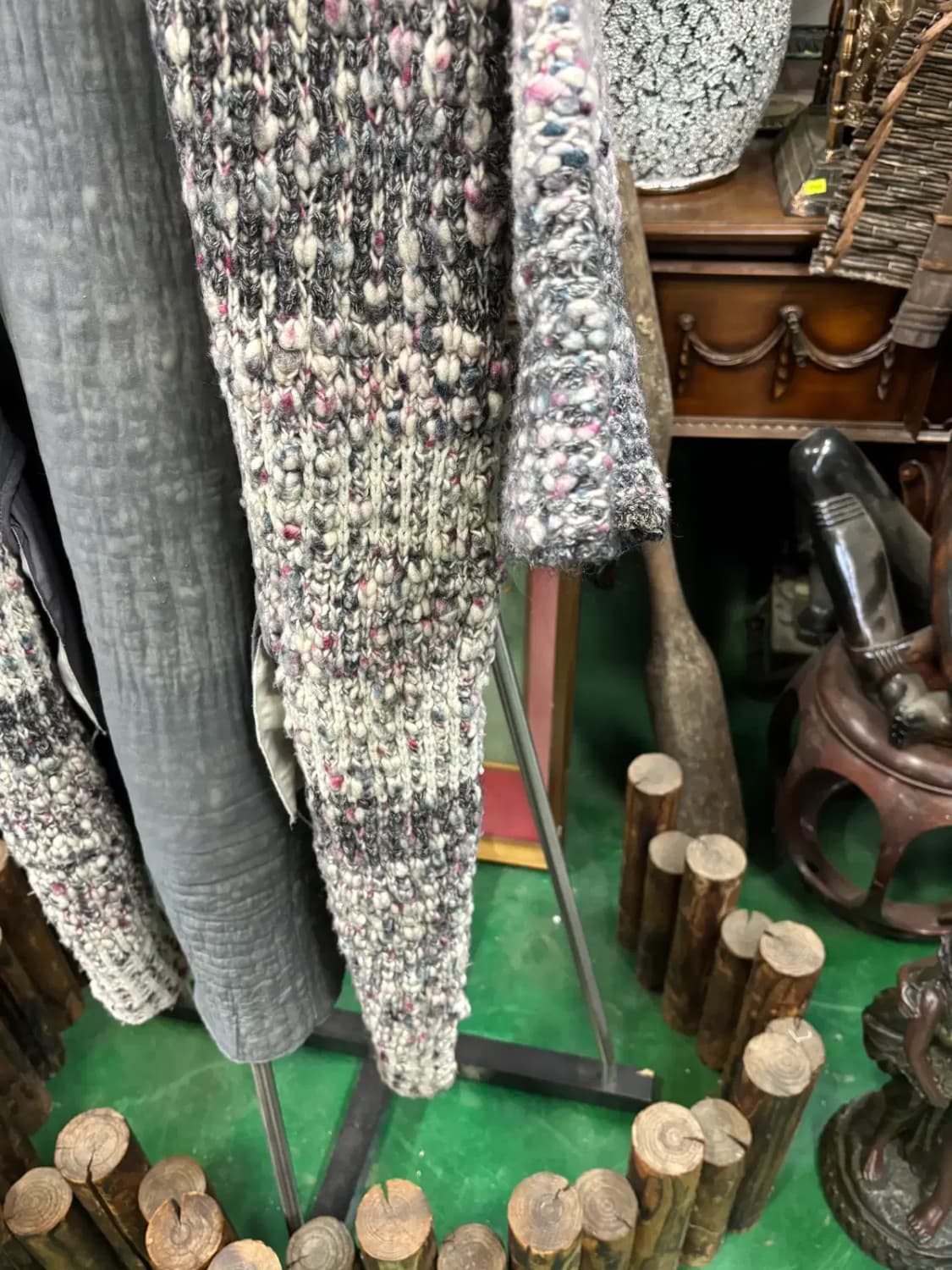 타임(TIME) 보카시 짜임 롱 니트 가디건 코트 상품이미지3