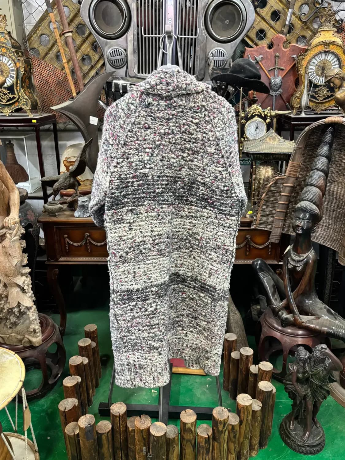 타임(TIME) 보카시 짜임 롱 니트 가디건 코트 상품이미지4