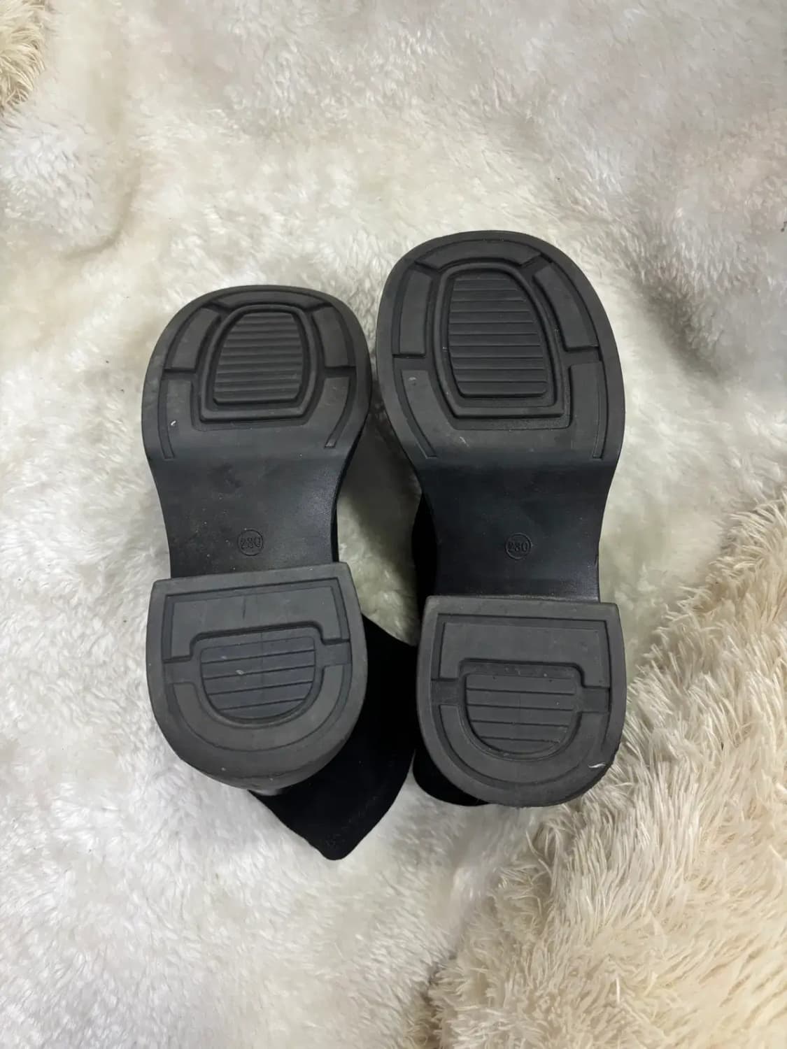 블랙 스웨이드 스판 앵클 부츠 230 상품이미지4