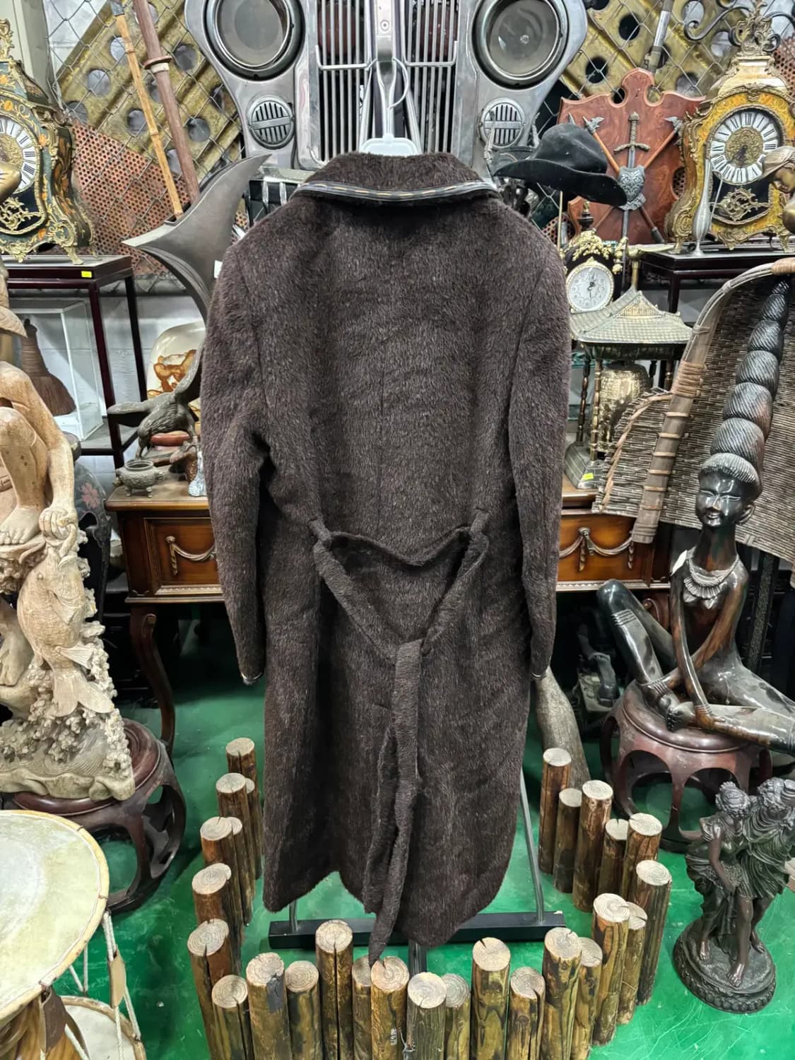 KIMYEONJU (김연주)알파카 모 실크 양가죽 배색 롱코트 상품이미지4