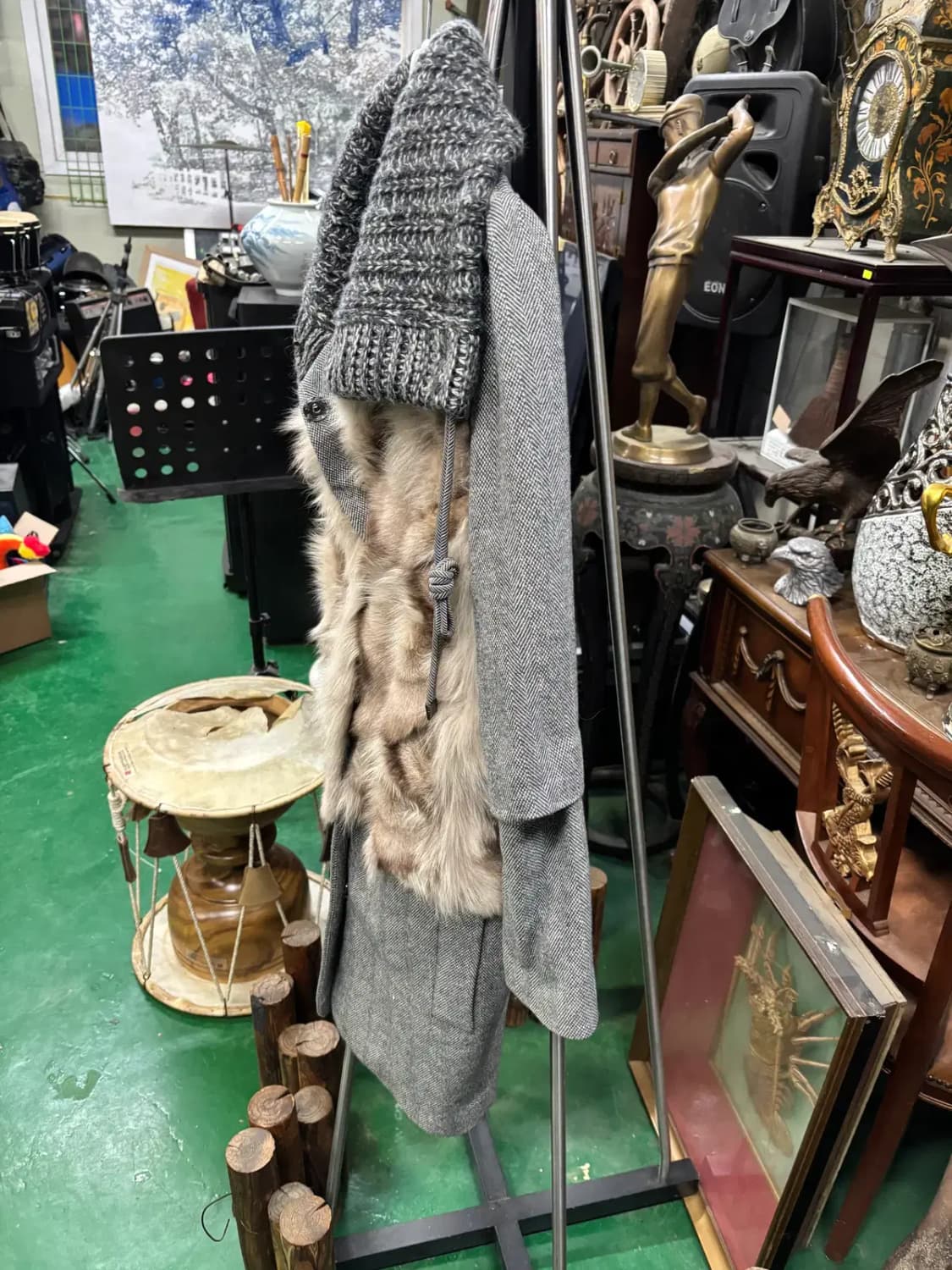 에린 브리니에 여우퍼 베스트 조끼 레이어드 모 코트 상품이미지3