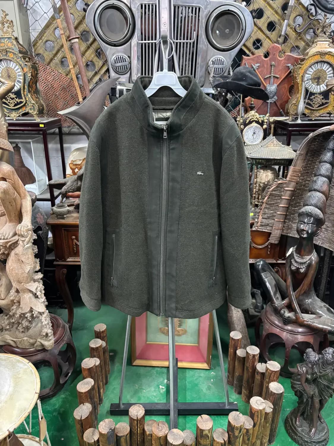 퀼팅 안감 탈부착 라코스테 울 혼방 집업 남성 자켓 상품이미지1