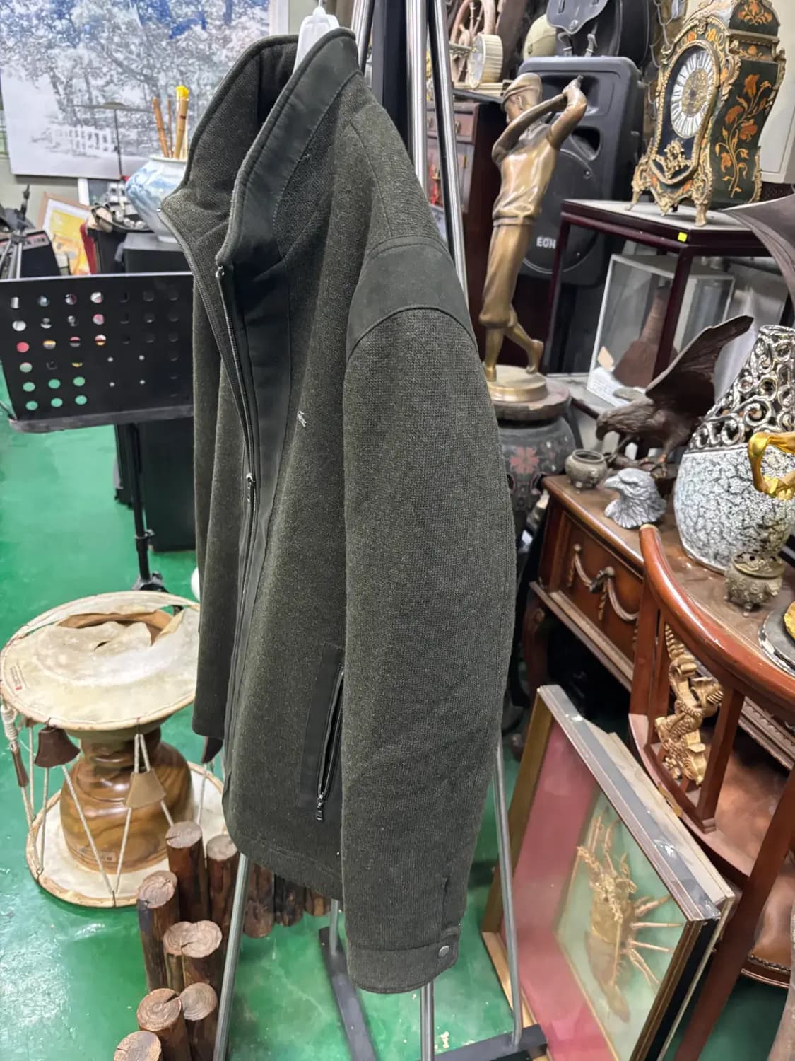 퀼팅 안감 탈부착 라코스테 울 혼방 집업 남성 자켓 상품이미지3