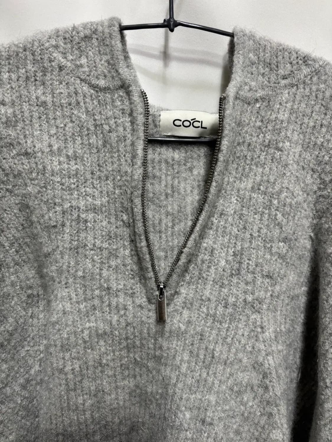 커스텀 어클락(COCL)그레이 하프 집업 니트 가디건 상품이미지2