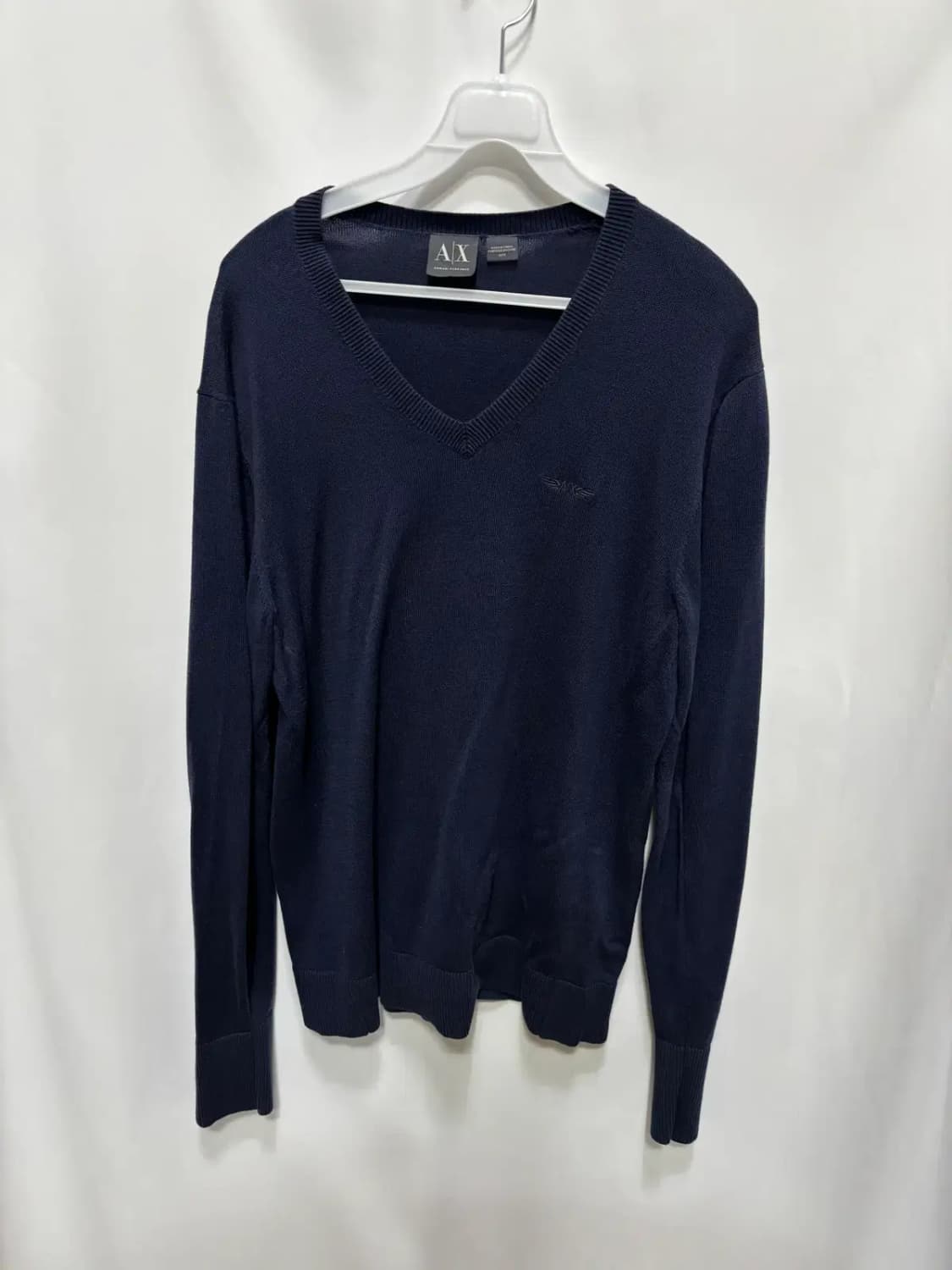 알마니 익스체인지 네이비 블루 V넥 니트 스웨터 M 상품이미지1