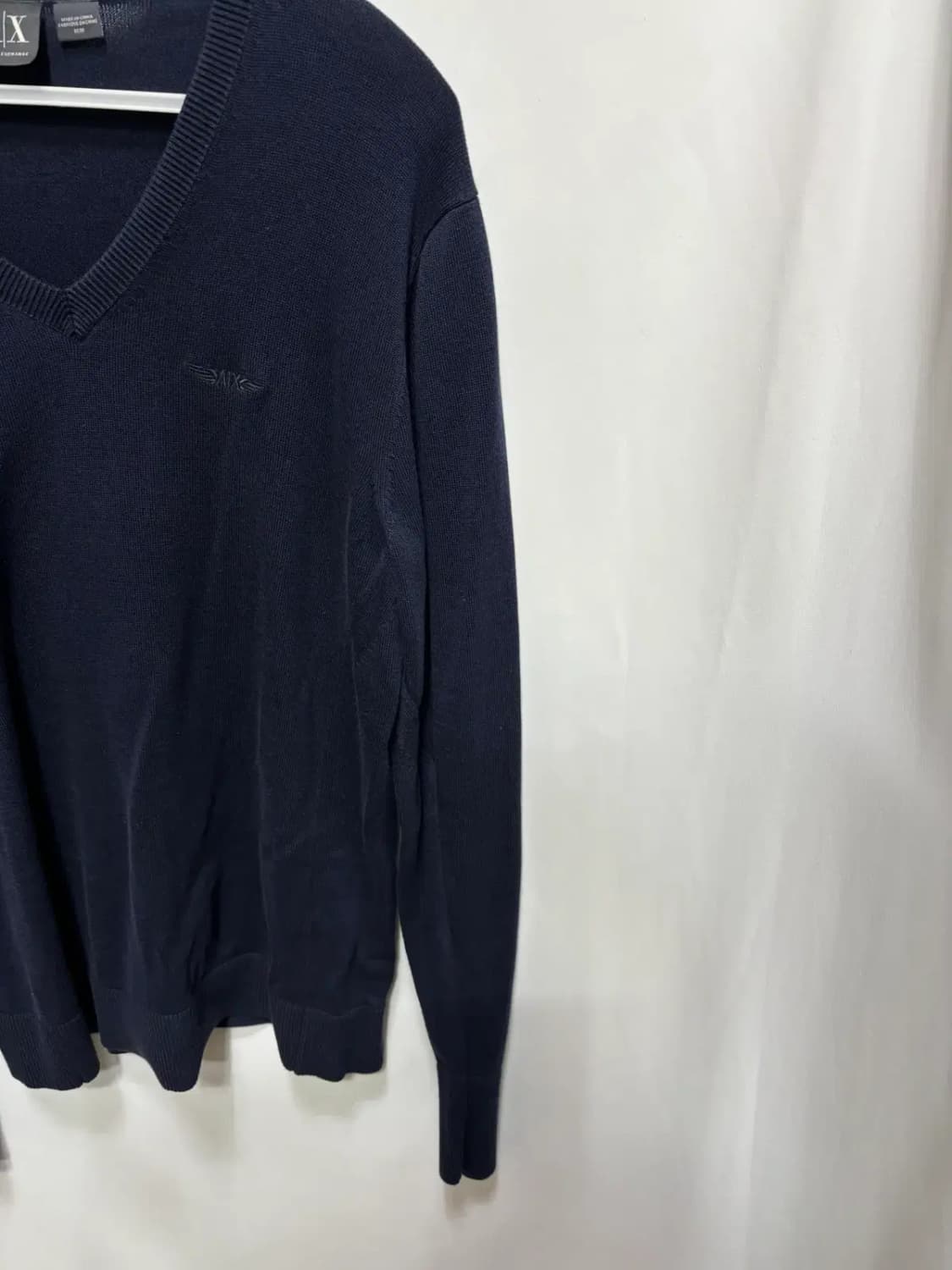 알마니 익스체인지 네이비 블루 V넥 니트 스웨터 M 상품이미지3