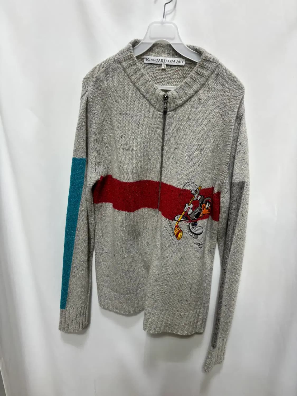 까스텔바작 디즈니 대피덕 자수 니트 집업 상품이미지1