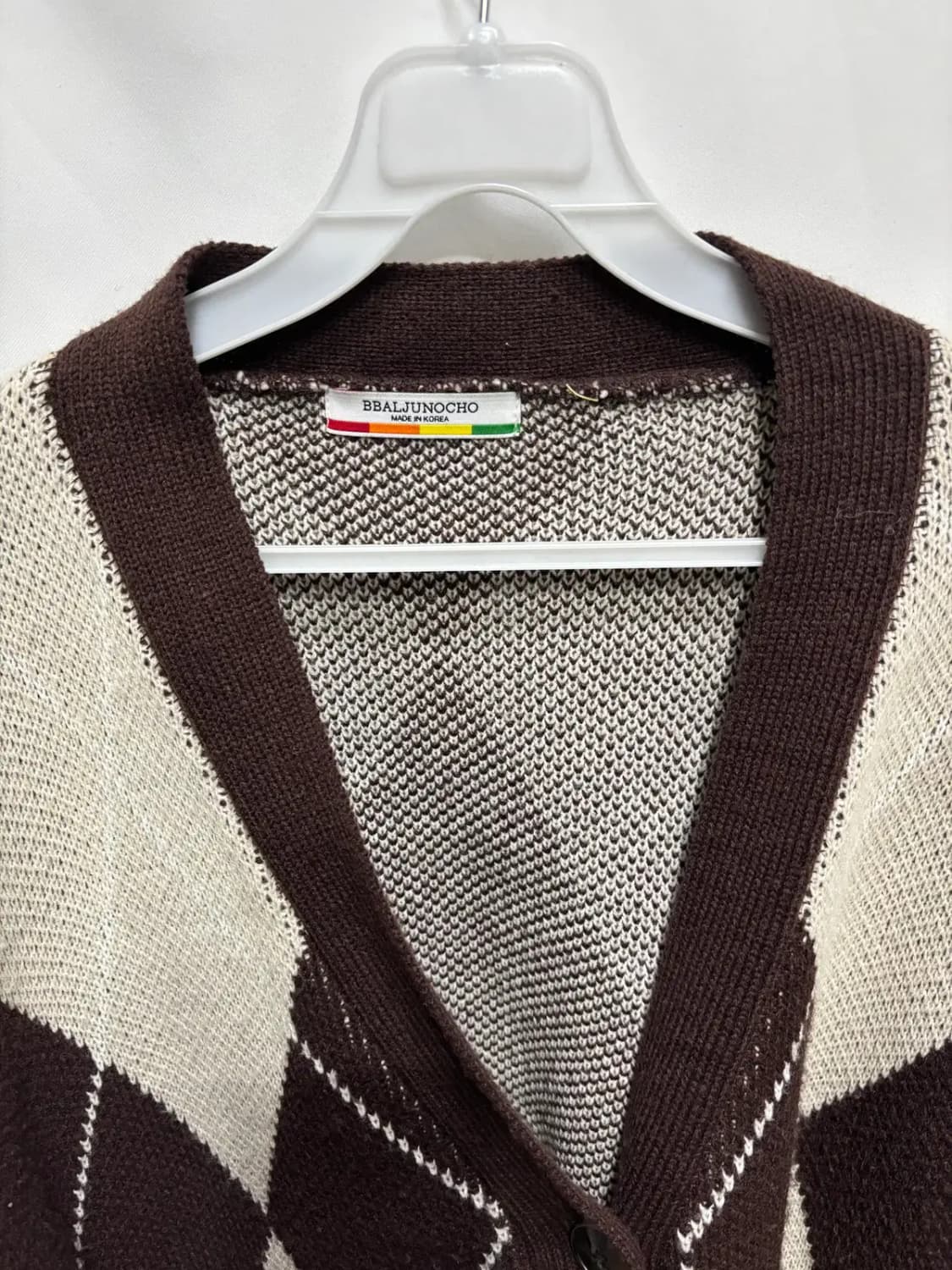 빨주노초 아가일 패턴 루즈핏 가디건 상품이미지2