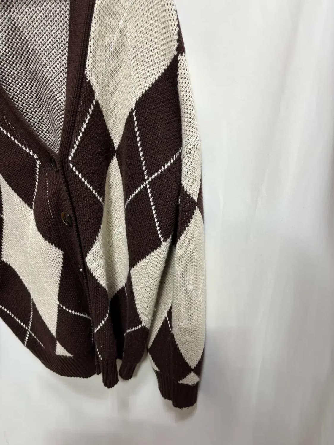 빨주노초 아가일 패턴 루즈핏 가디건 상품이미지3