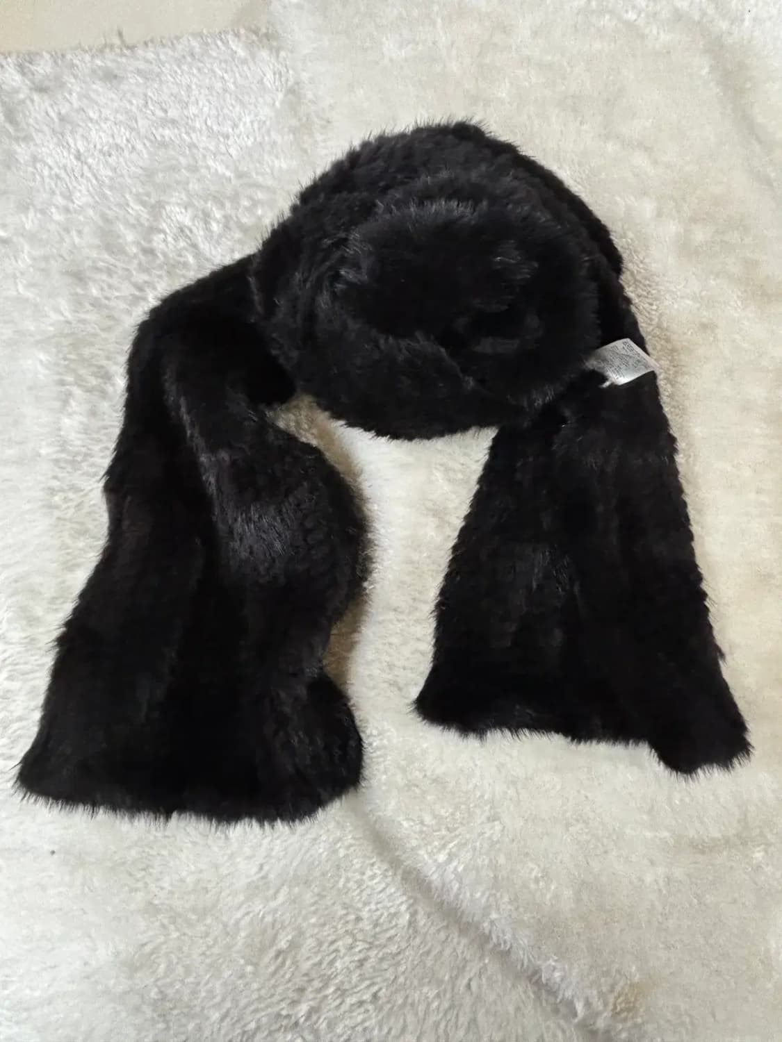 FACERE(파세르) 블랙 천연모피(밍크) 머플러 목도리 상품이미지1
