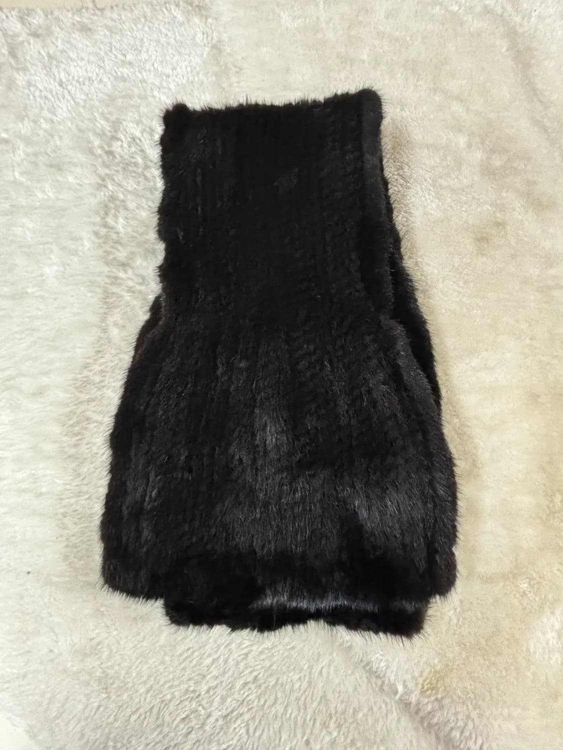 FACERE(파세르) 블랙 천연모피(밍크) 머플러 목도리 상품이미지2