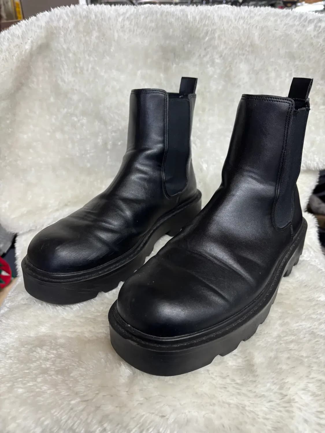 남성 청키솔(통굽) 블랙 첼시 부츠 상품이미지2