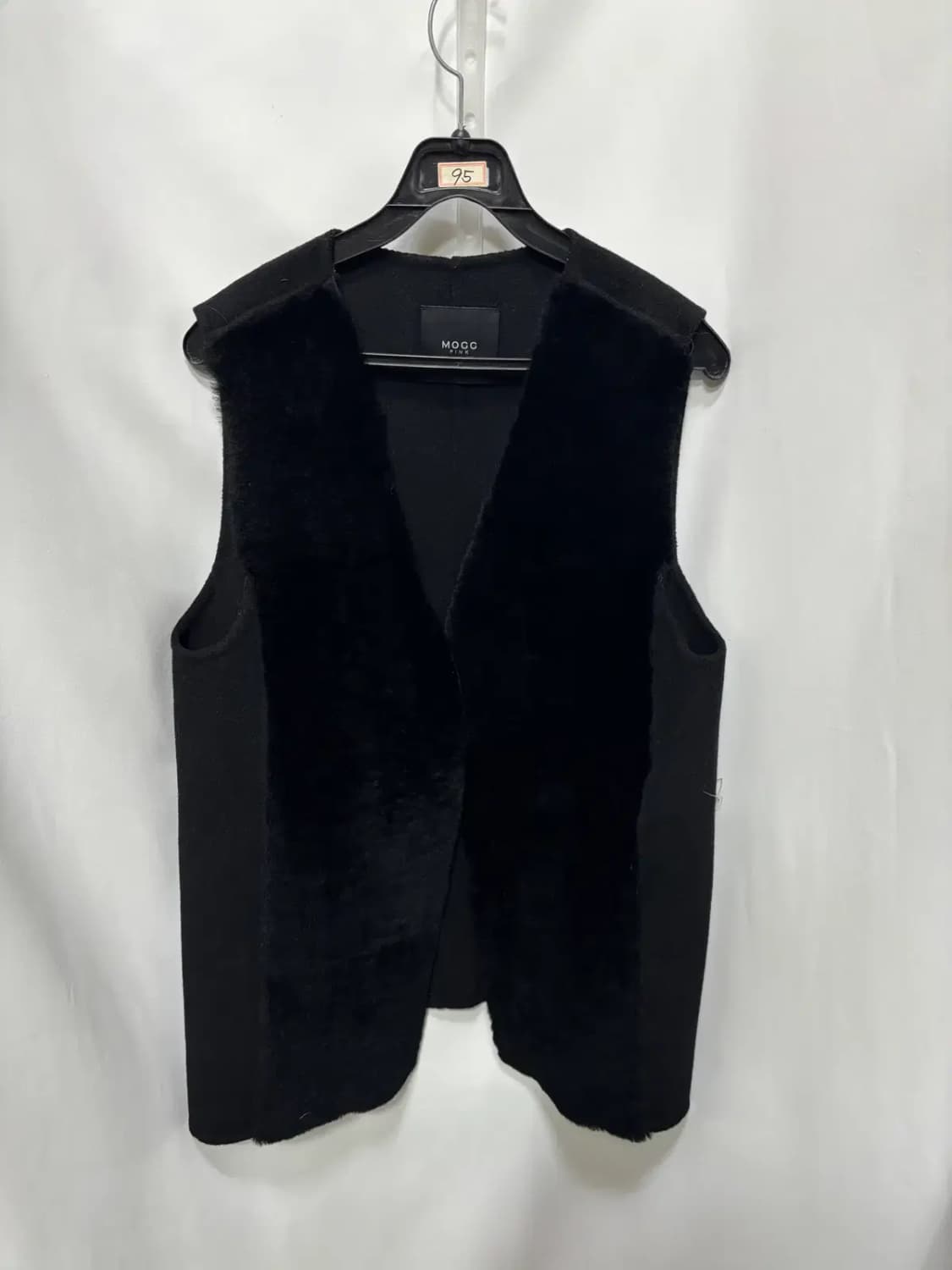 모그 핑크 양털+모 혼방 롱 베스트 조끼 55 상품이미지1