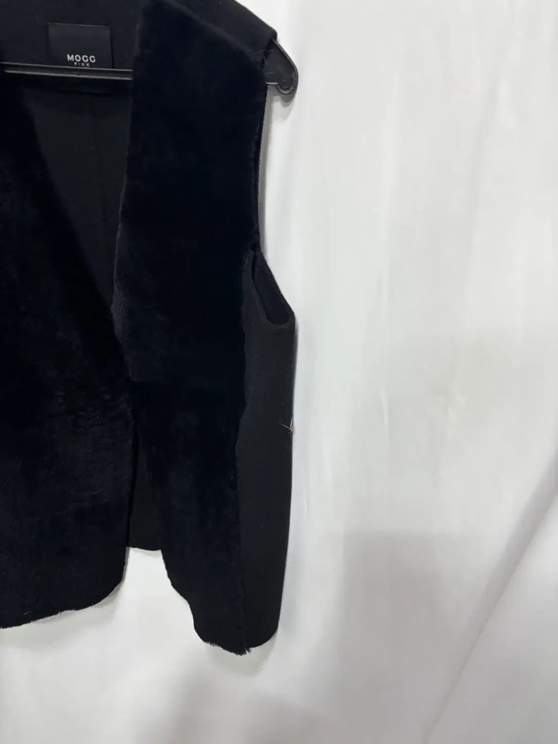 모그 핑크 양털+모 혼방 롱 베스트 조끼 55 상품이미지3