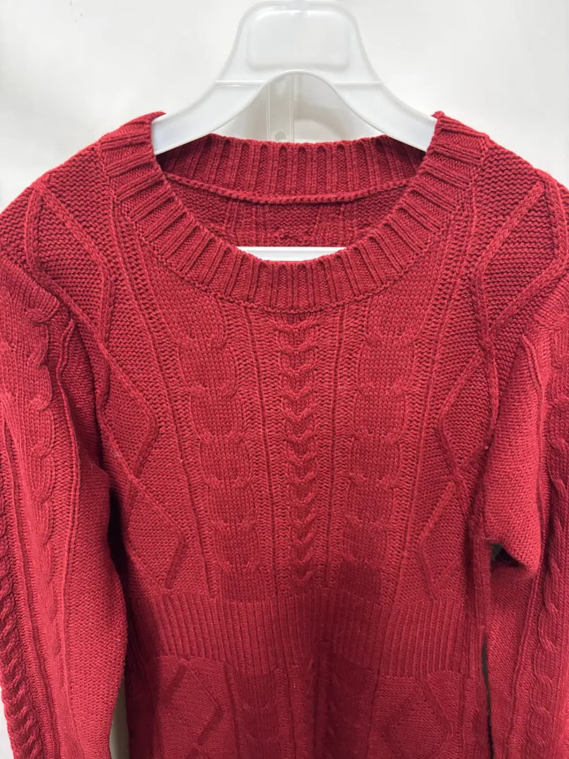 버건디 케이블 니트 미니 원피스 상품이미지2