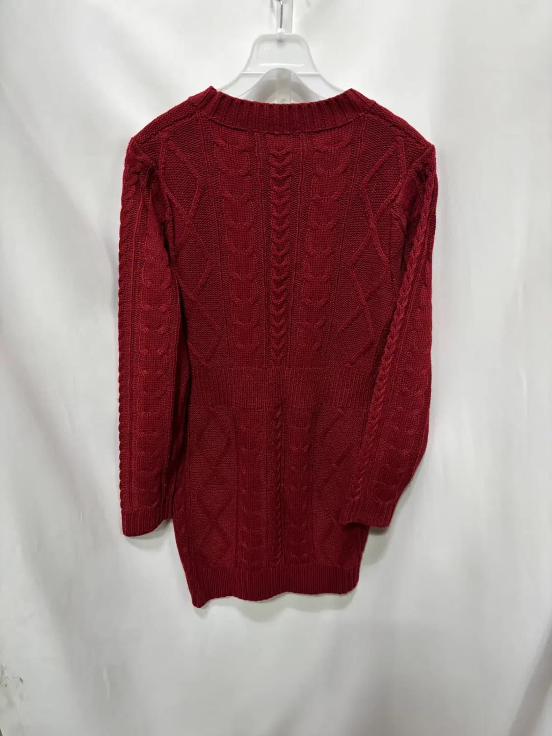 버건디 케이블 니트 미니 원피스 상품이미지4