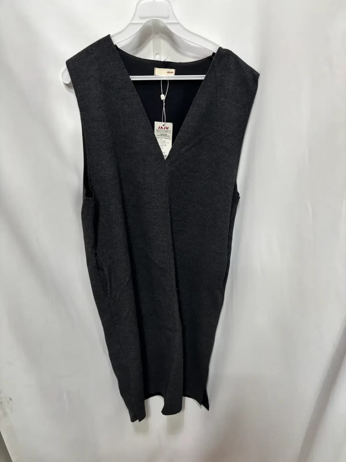 자주(JAJU) 차콜 브이넥 조끼 롱 원피스(새상품) 상품이미지1