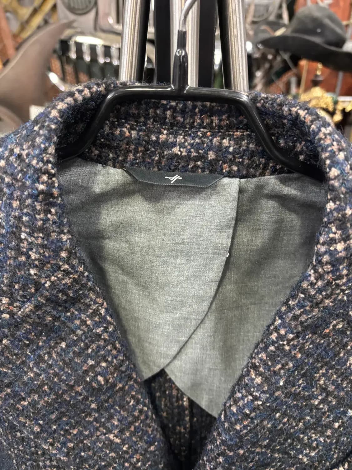 이탈리아 브랜드 헤보  모헤어 알파카 혼방 트위드 롱코트 상품이미지2