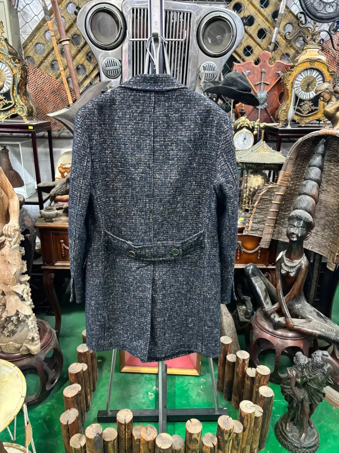 이탈리아 브랜드 헤보  모헤어 알파카 혼방 트위드 롱코트 상품이미지4