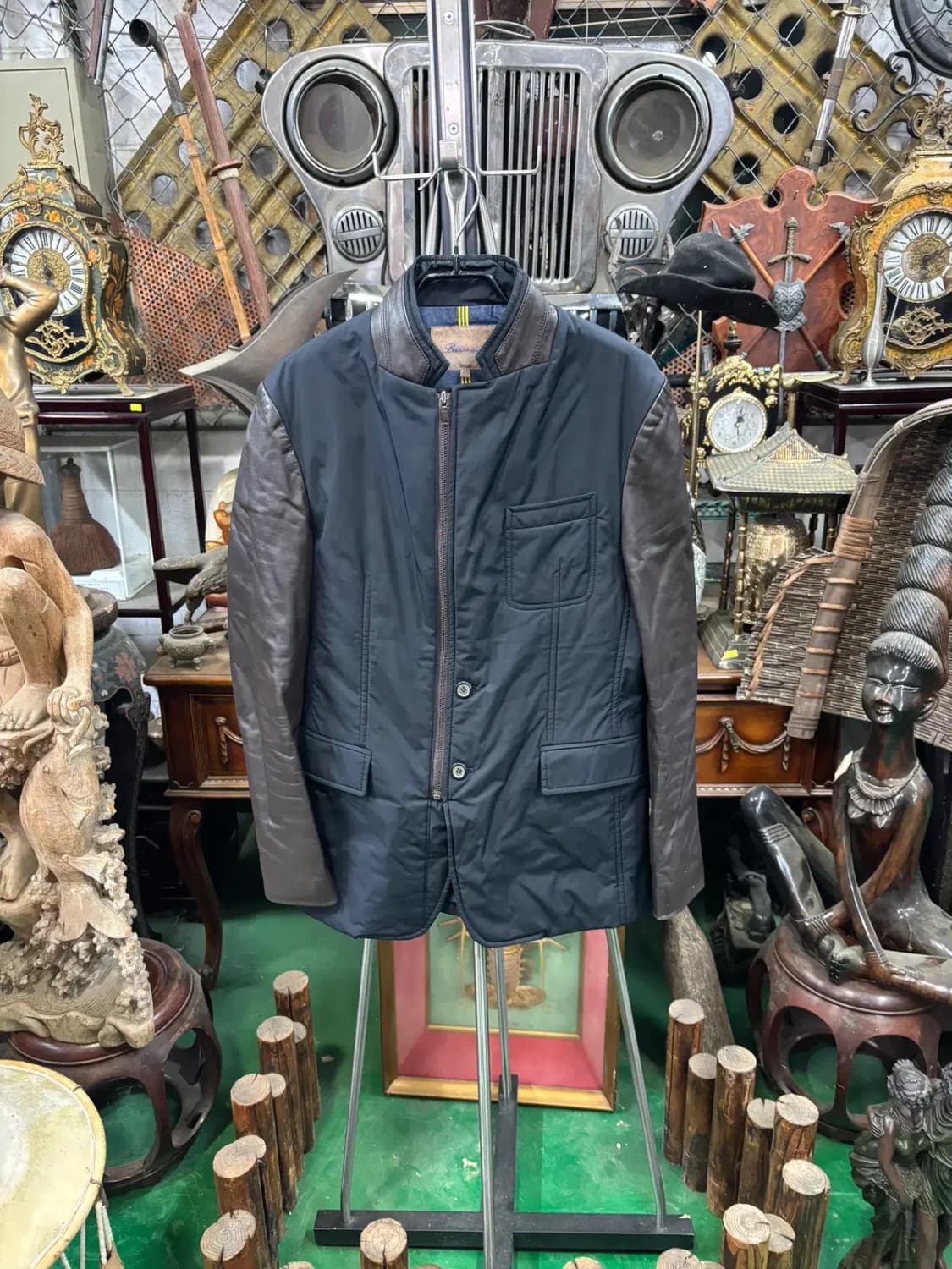 바쏘옴므(BASSO homme) 양가죽 배색 점퍼 자켓 상품이미지1