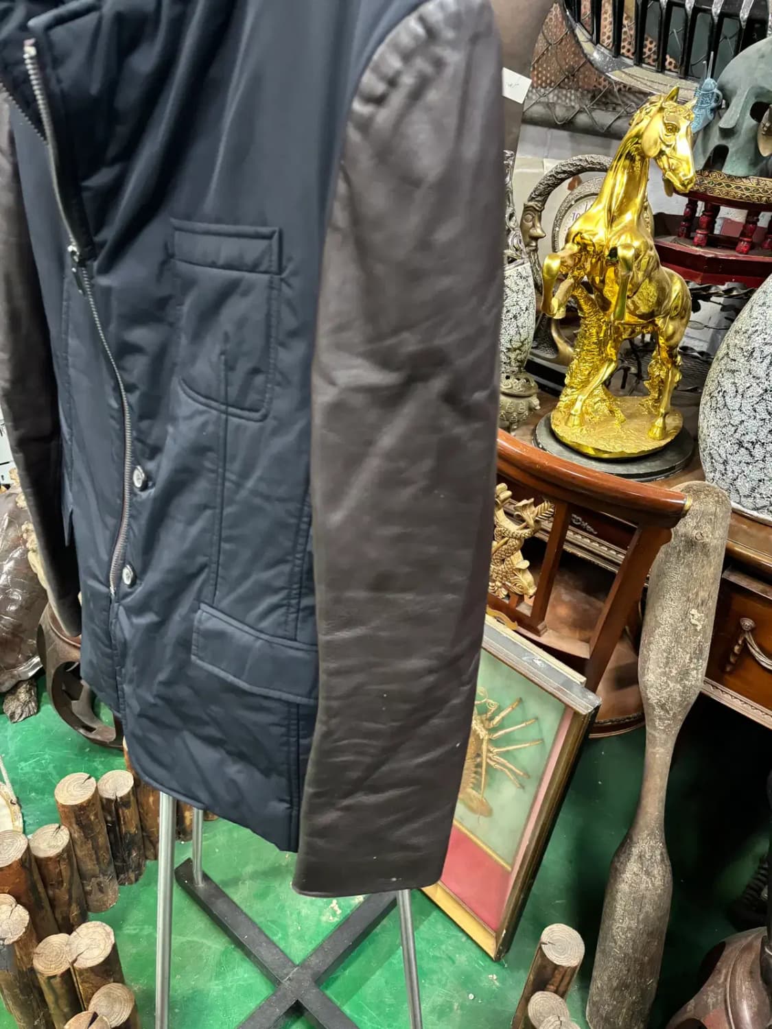 바쏘옴므(BASSO homme) 양가죽 배색 점퍼 자켓 상품이미지3