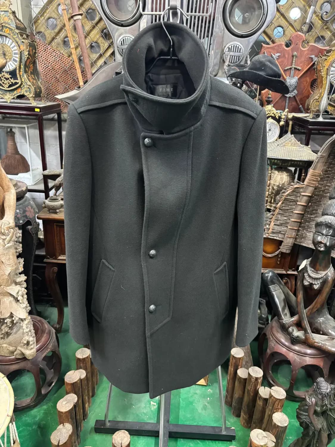 타임(TIME) 남성  모 99% 하이넥 코트 상품이미지1