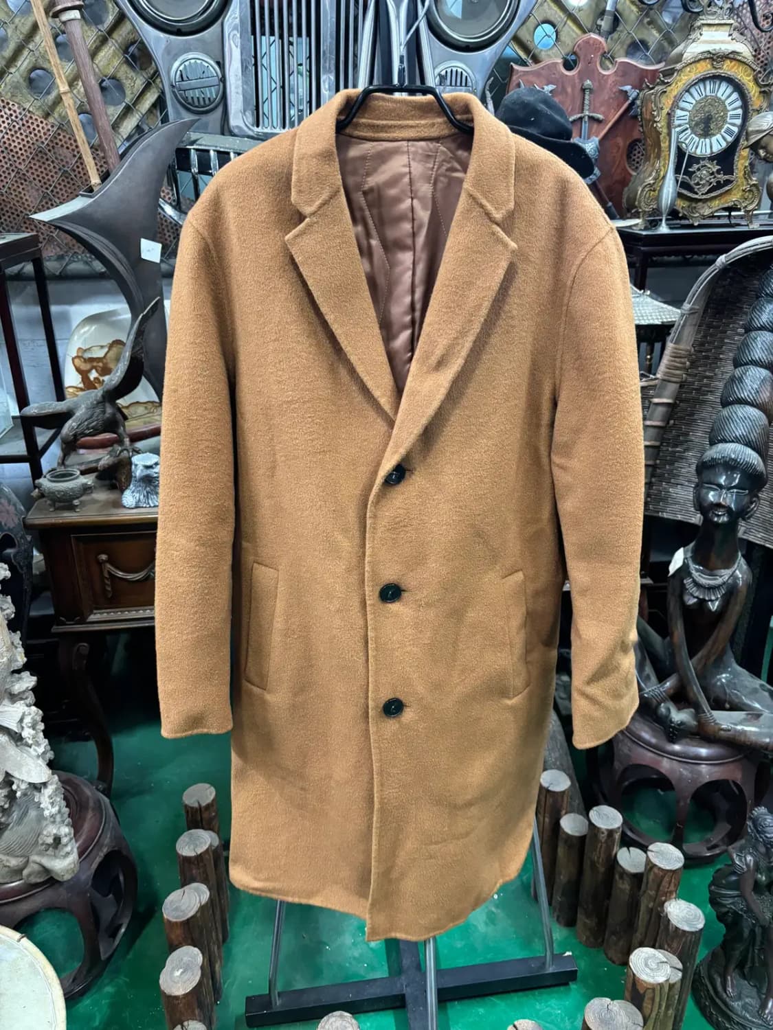 PLAC(플랙) 남성 카멜 울 혼방 롱 코트 상품이미지1