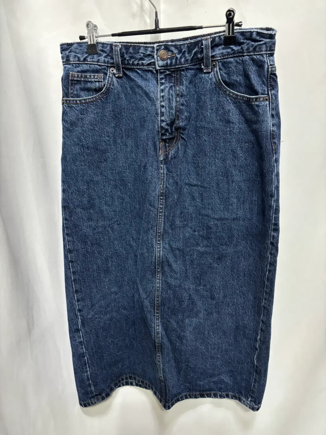 베럴 데님 빈티지 워싱 데님 롱스커트 치마 XL 상품이미지1