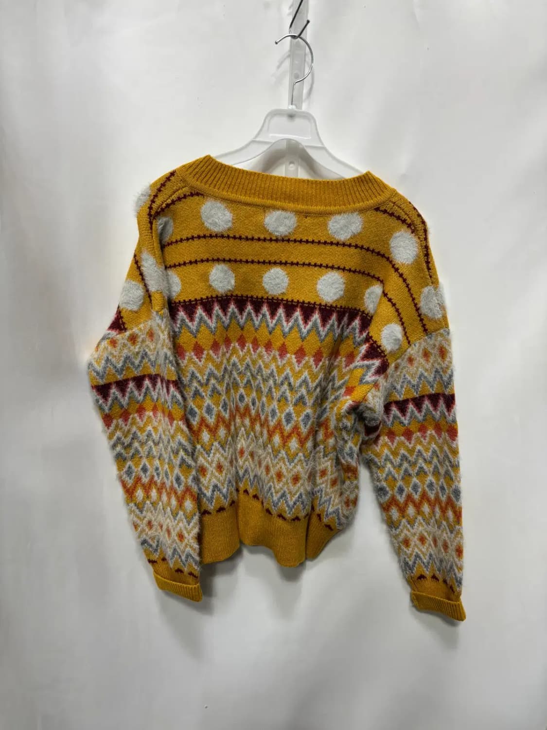 수스(SOOS)V넥 기하학적 패턴 니트 스웨터 S 상품이미지4