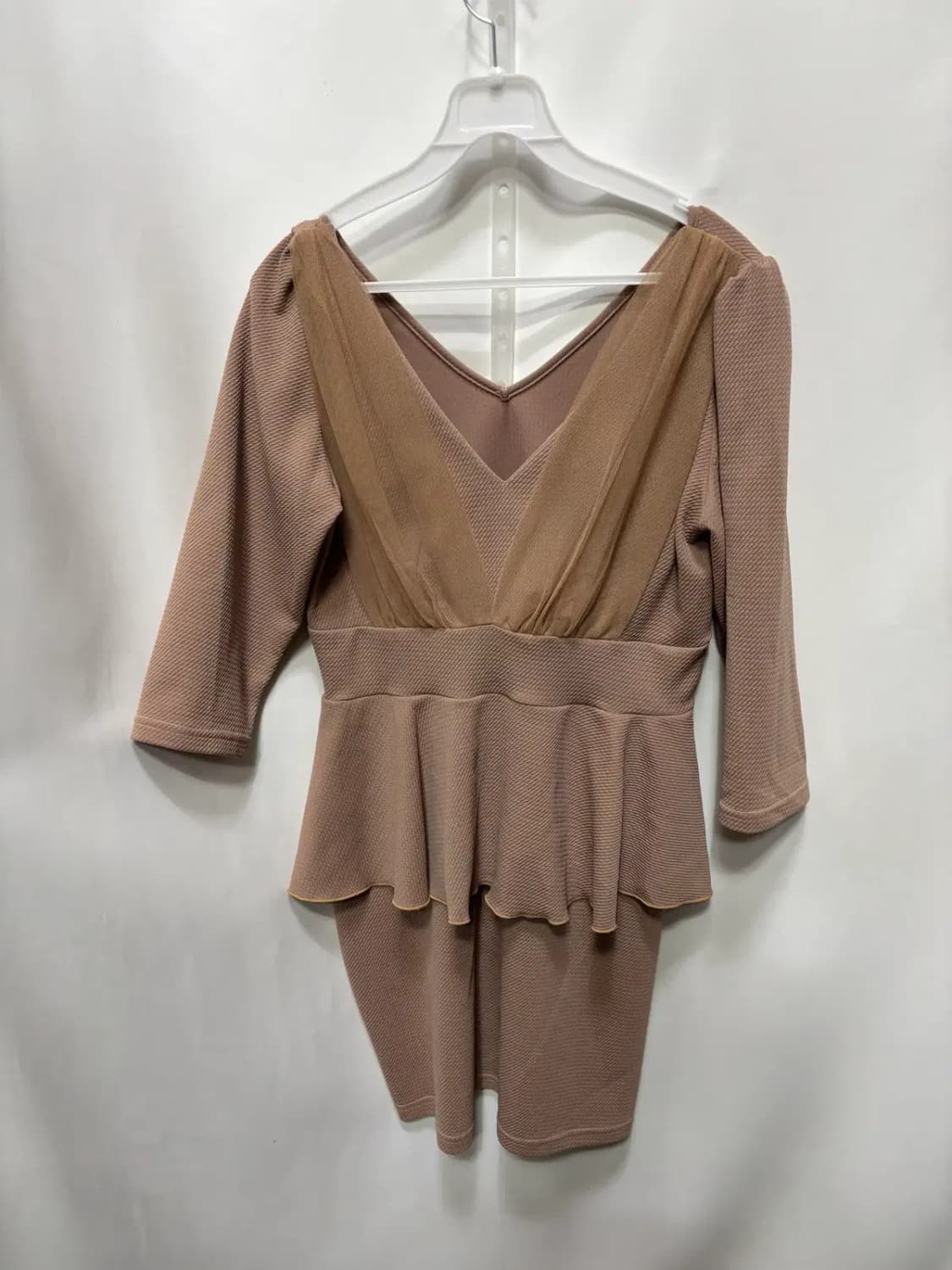 쉬폰 레이어드 캡 내장 V넥 페플럼 드레스 원피스 상품이미지1