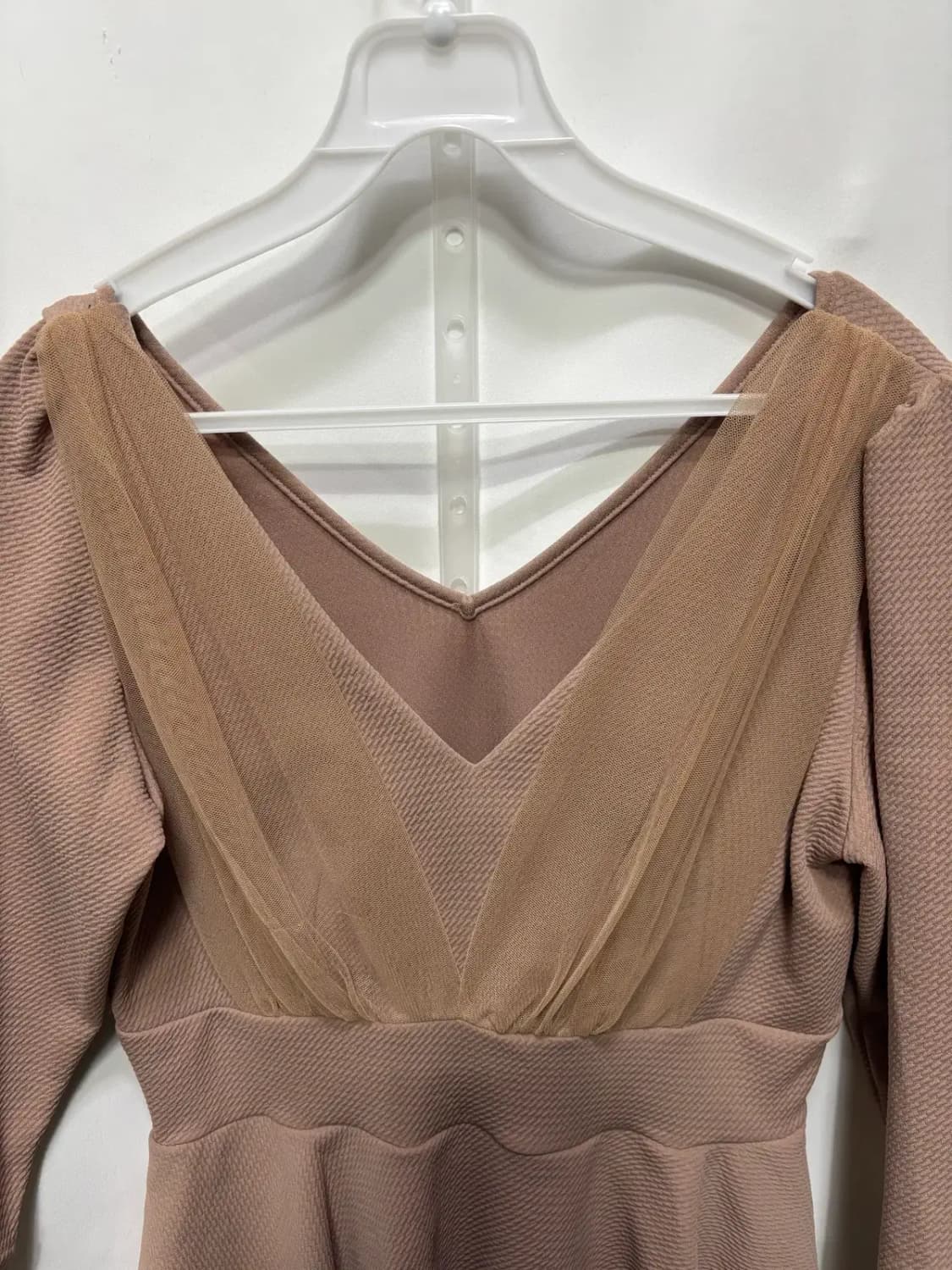 쉬폰 레이어드 캡 내장 V넥 페플럼 드레스 원피스 상품이미지2