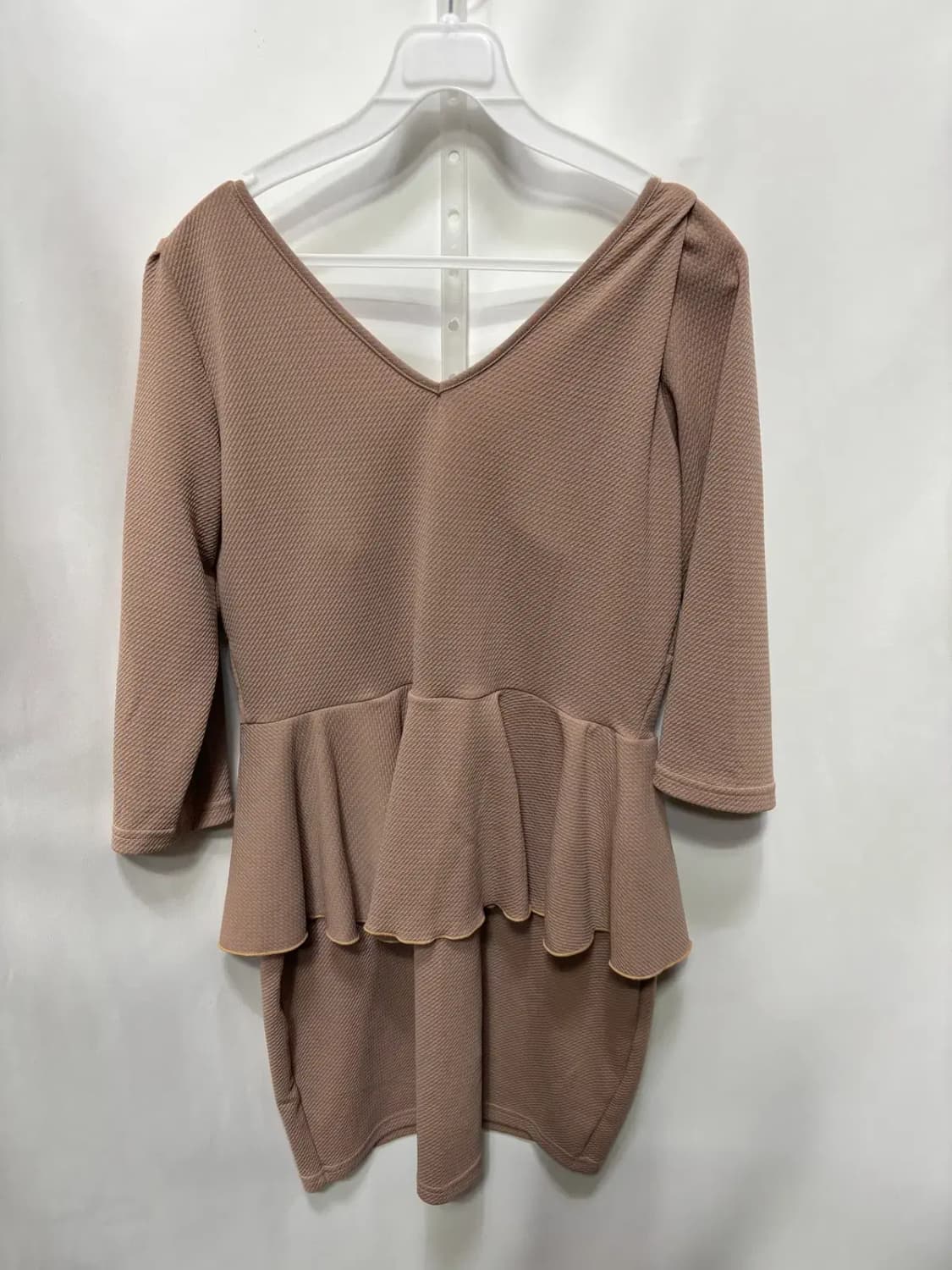 쉬폰 레이어드 캡 내장 V넥 페플럼 드레스 원피스 상품이미지4