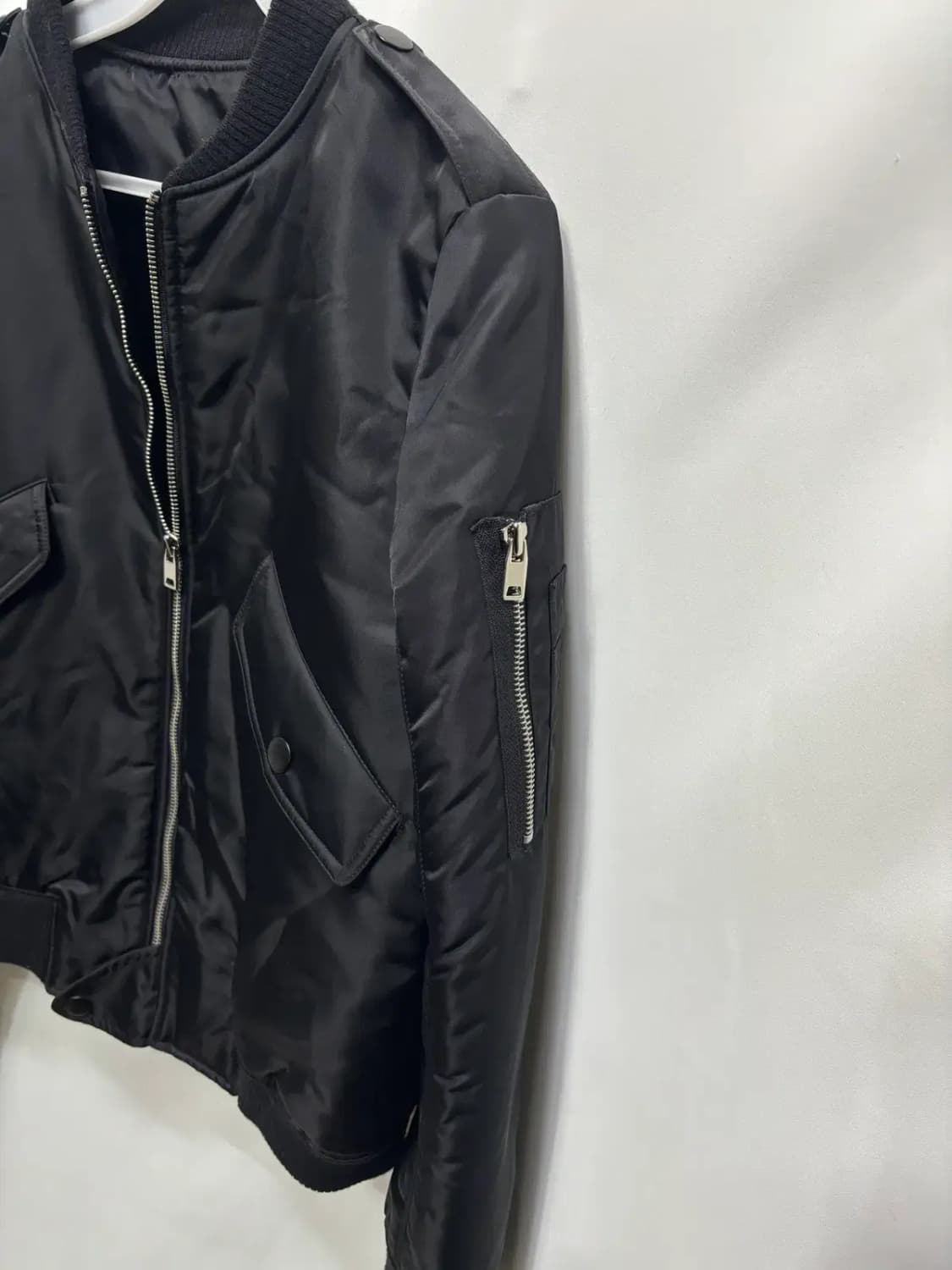 블랙 봄버 재킷 항공 점퍼 상품이미지3