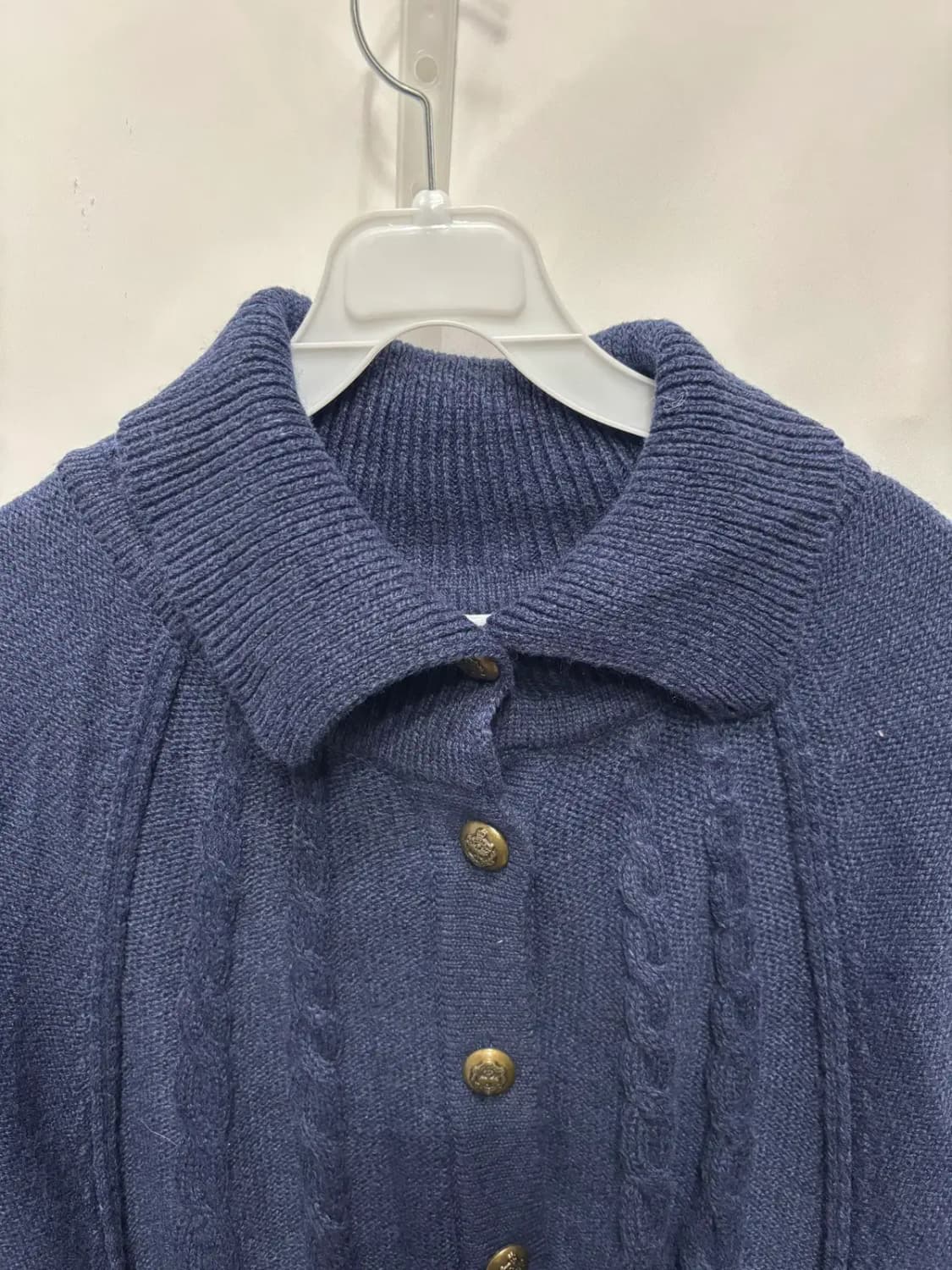 리즌(Reason) 네이비 케이블 니트 케이프 망토 가디건 상품이미지2