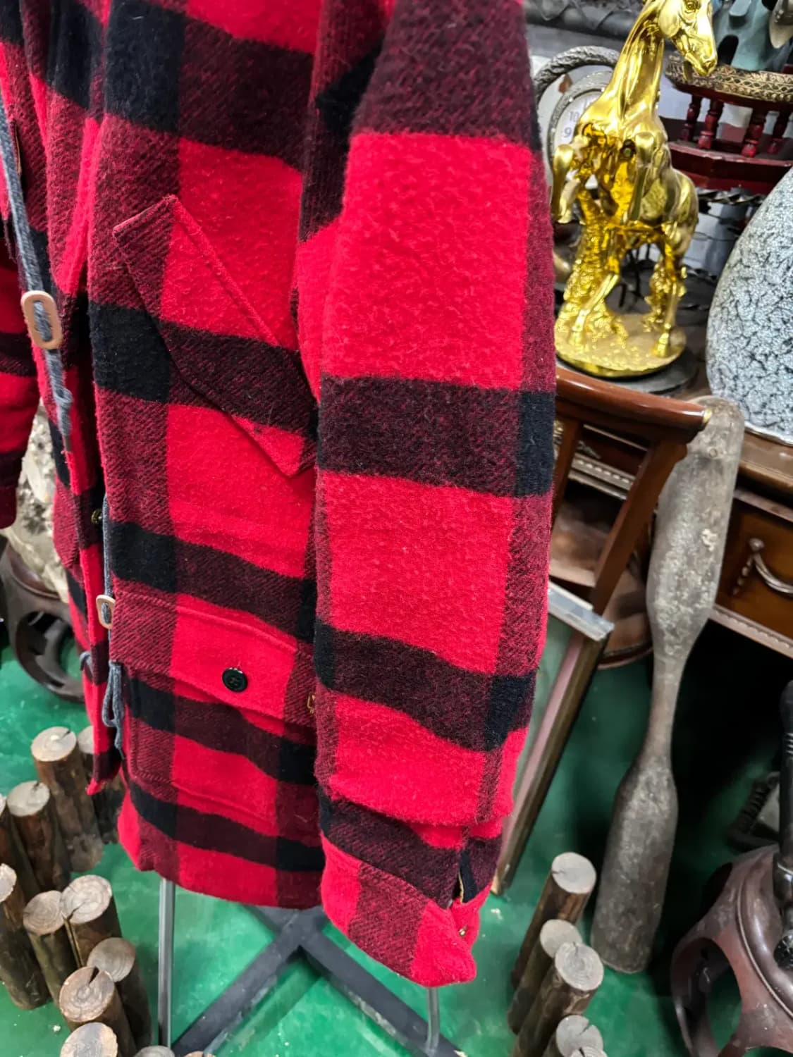 울리치 & 아베크롬비 앤 피치 콜라보 타탄 체크 울 코트 상품이미지3