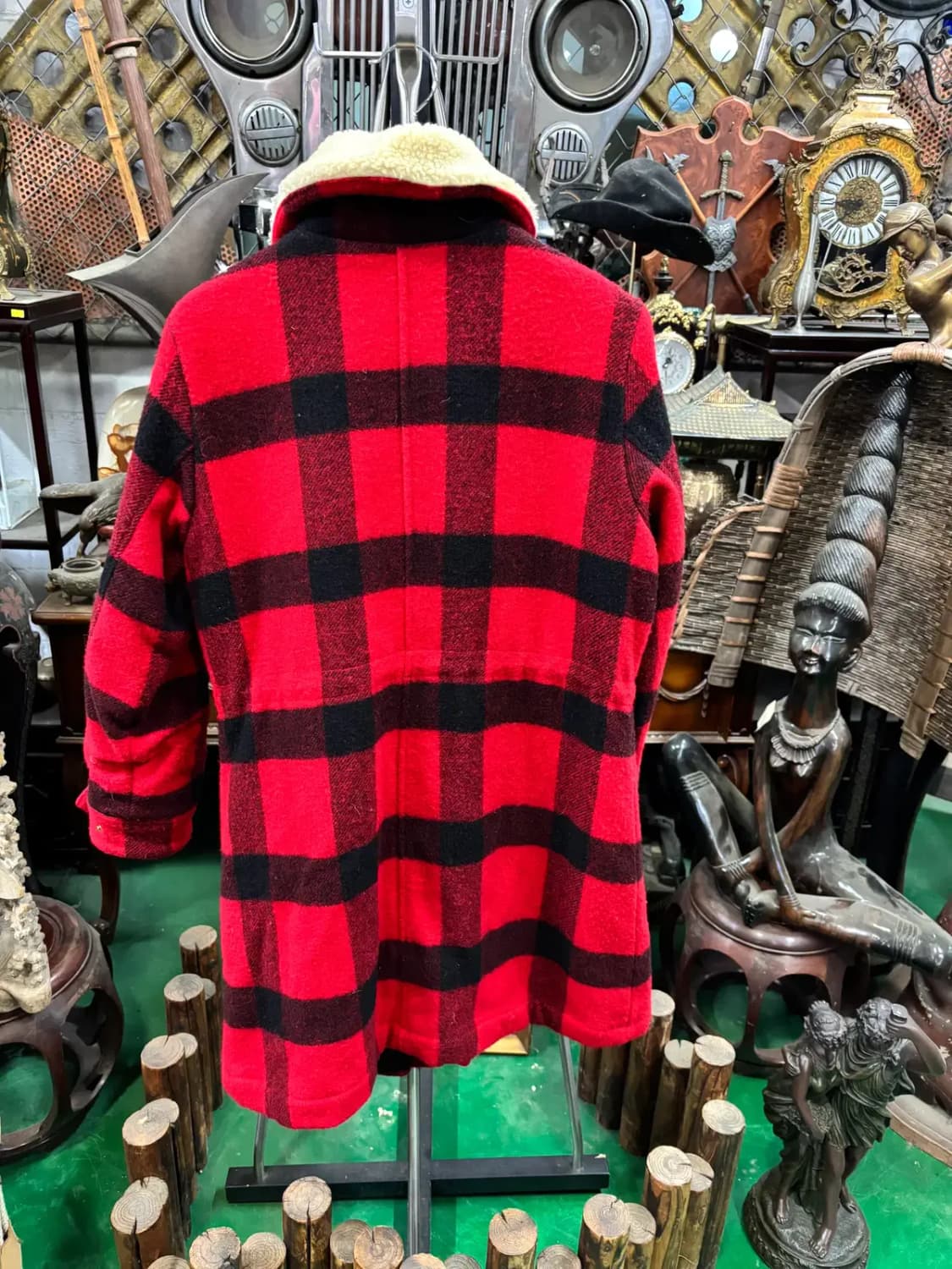 울리치 & 아베크롬비 앤 피치 콜라보 타탄 체크 울 코트 상품이미지4