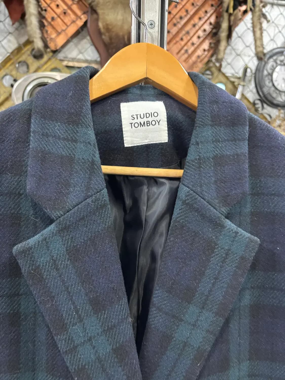 스튜디오 톰보이(STUDIO TOMBOY)체크 모 롱코트 상품이미지2