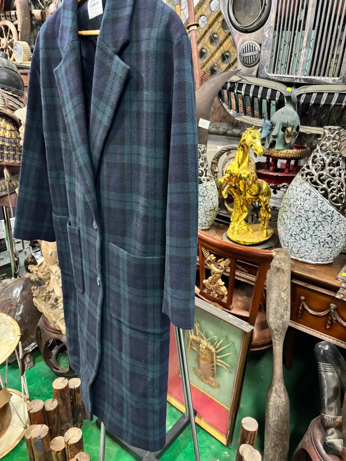 스튜디오 톰보이(STUDIO TOMBOY)체크 모 롱코트 상품이미지3