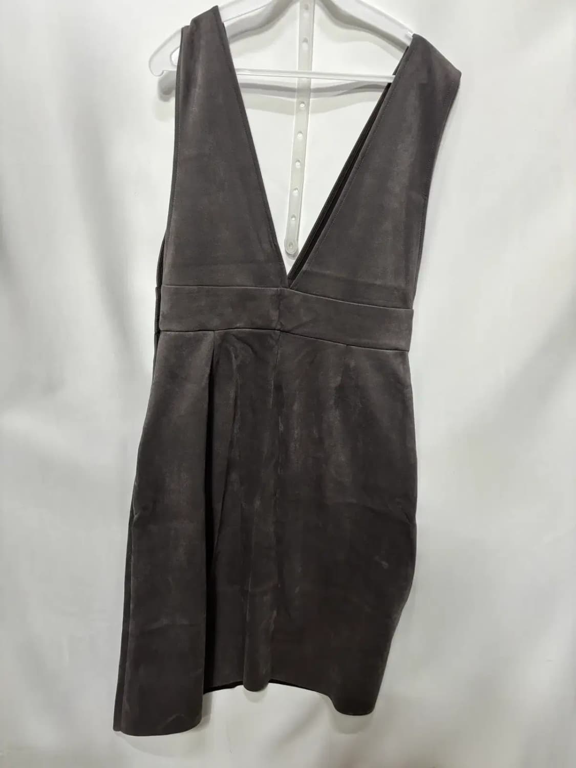 자라(Zara)스웨이드 점퍼 스커트 멜빵 치마L 상품이미지3