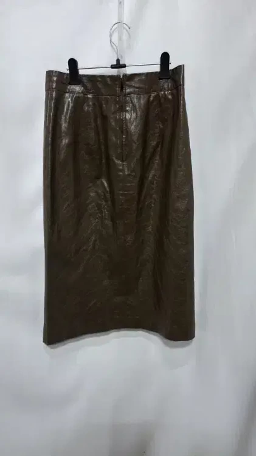 퀸즈레빗 빈티지 브라운 가죽 앞트임 스커트 S 상품이미지3
