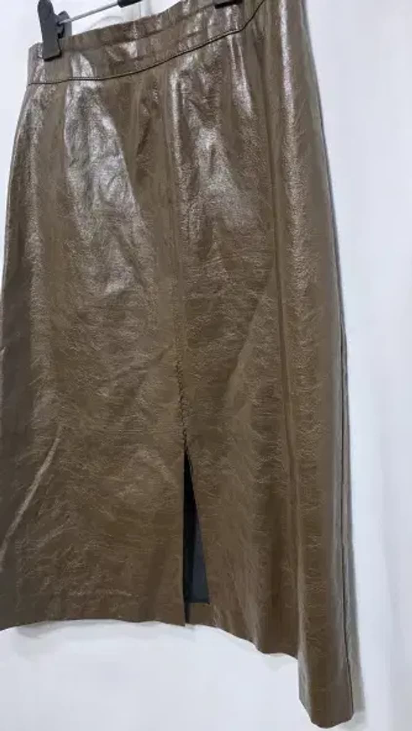 퀸즈레빗 빈티지 브라운 가죽 앞트임 스커트 S 상품이미지4