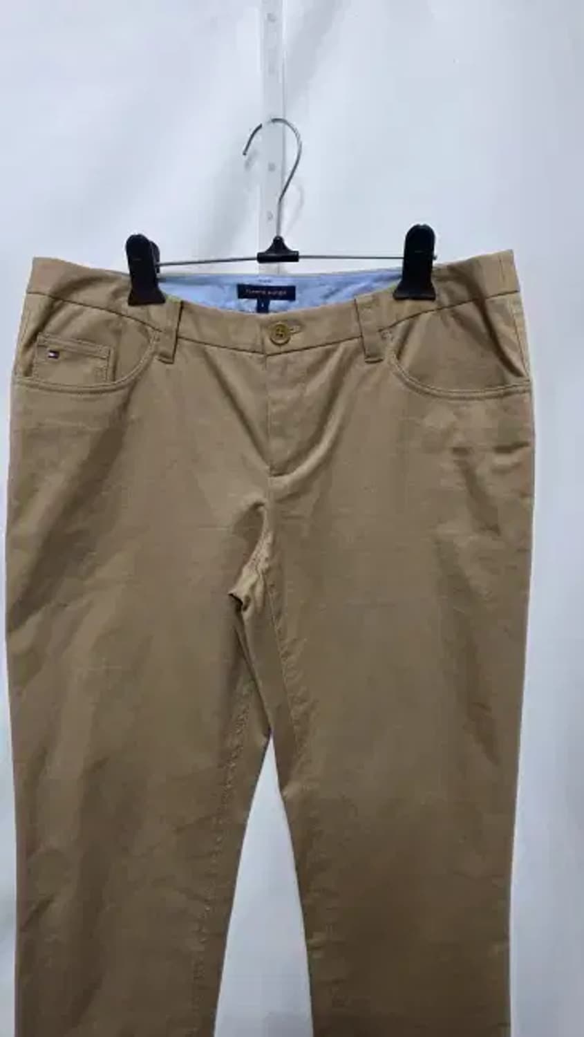 타미힐피거 코튼 여성 베이지 일자팬츠 8 면바지 상품이미지1