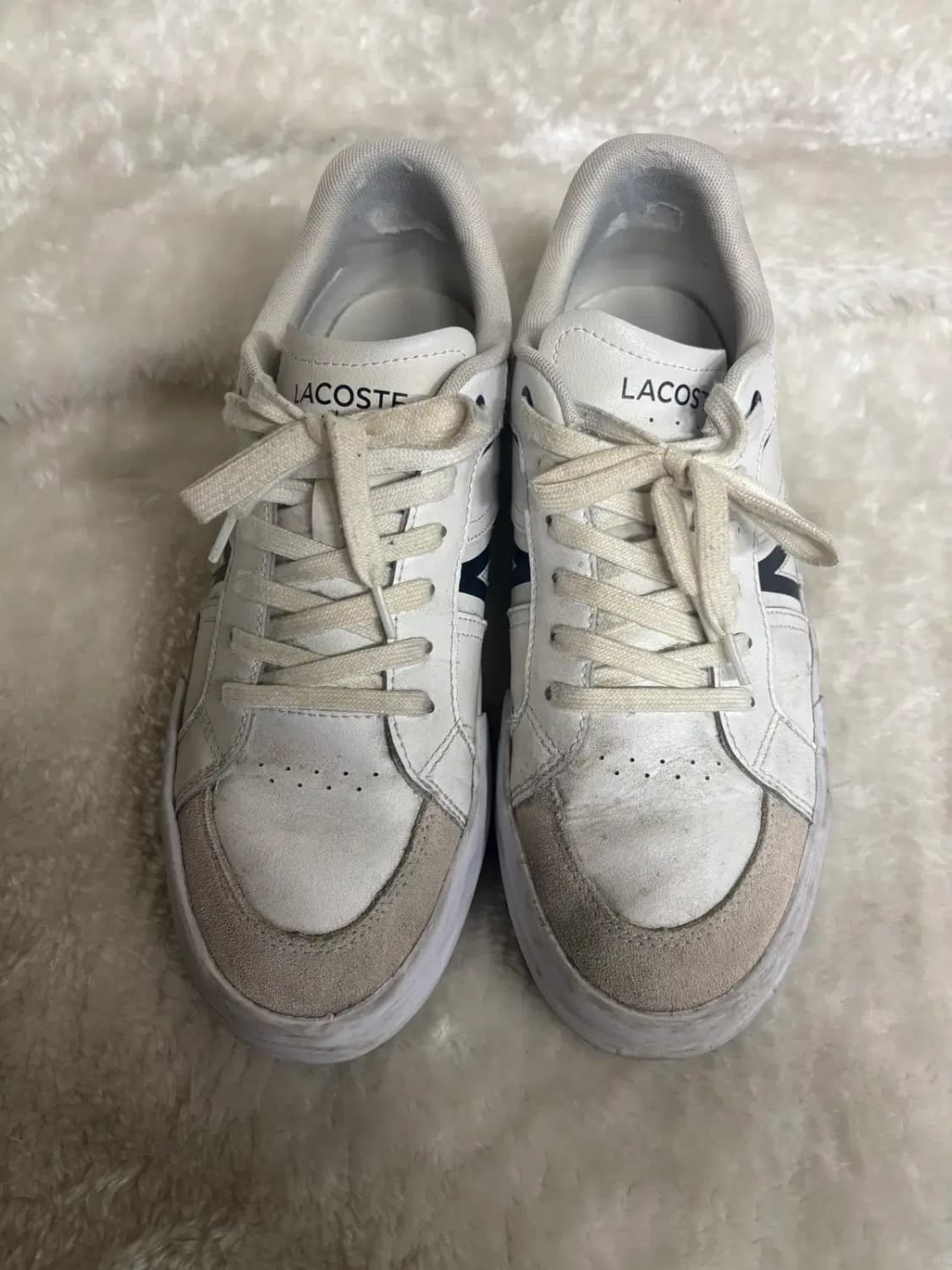 라코스테 (Lacoste) 화이트 레더 스니커즈 상품이미지1