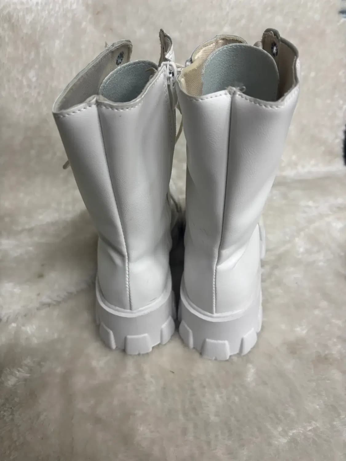 화이트 플랫폼( 통굽) 레이스업 워커 부츠 상품이미지3