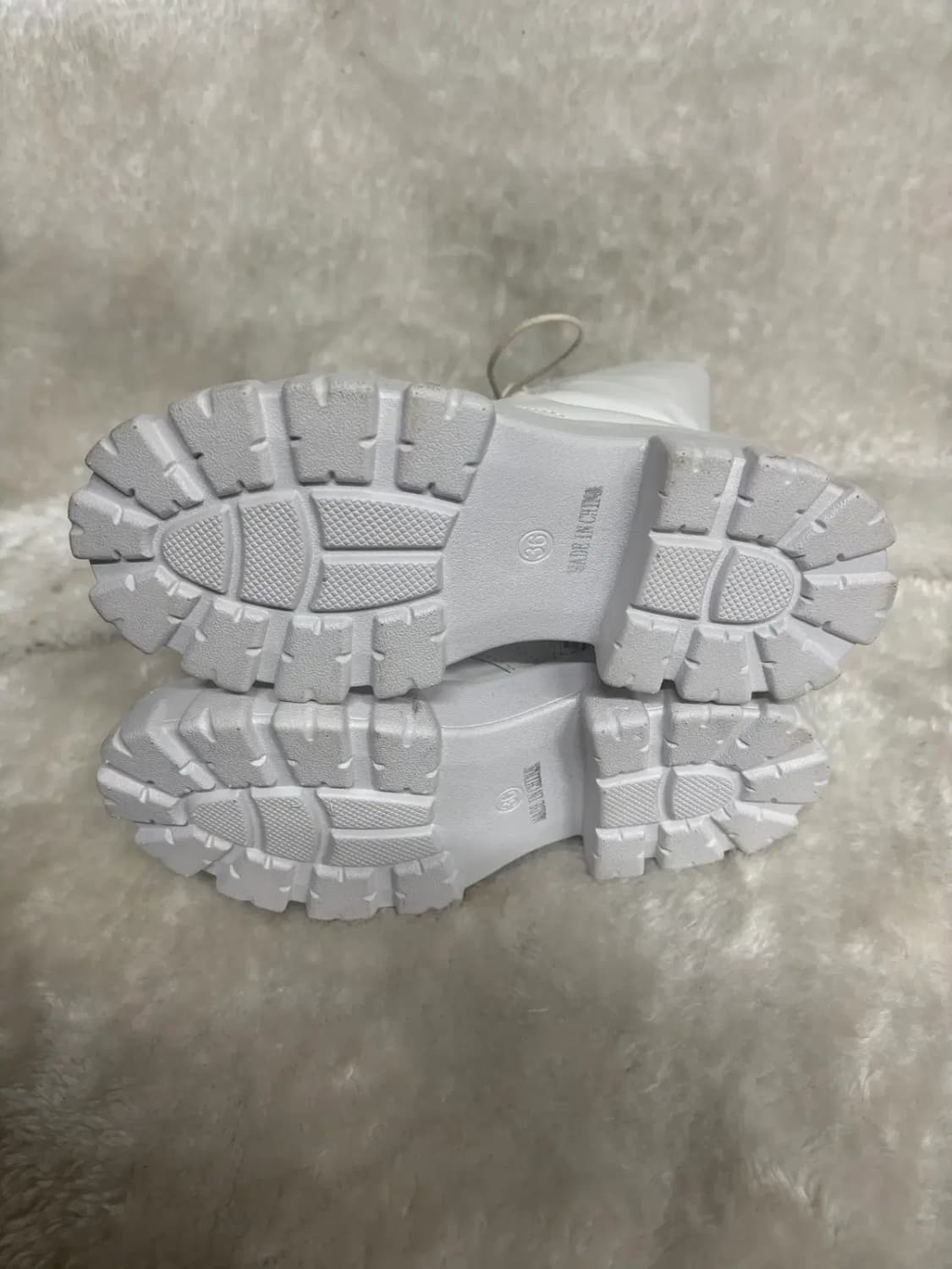 화이트 플랫폼( 통굽) 레이스업 워커 부츠 상품이미지4