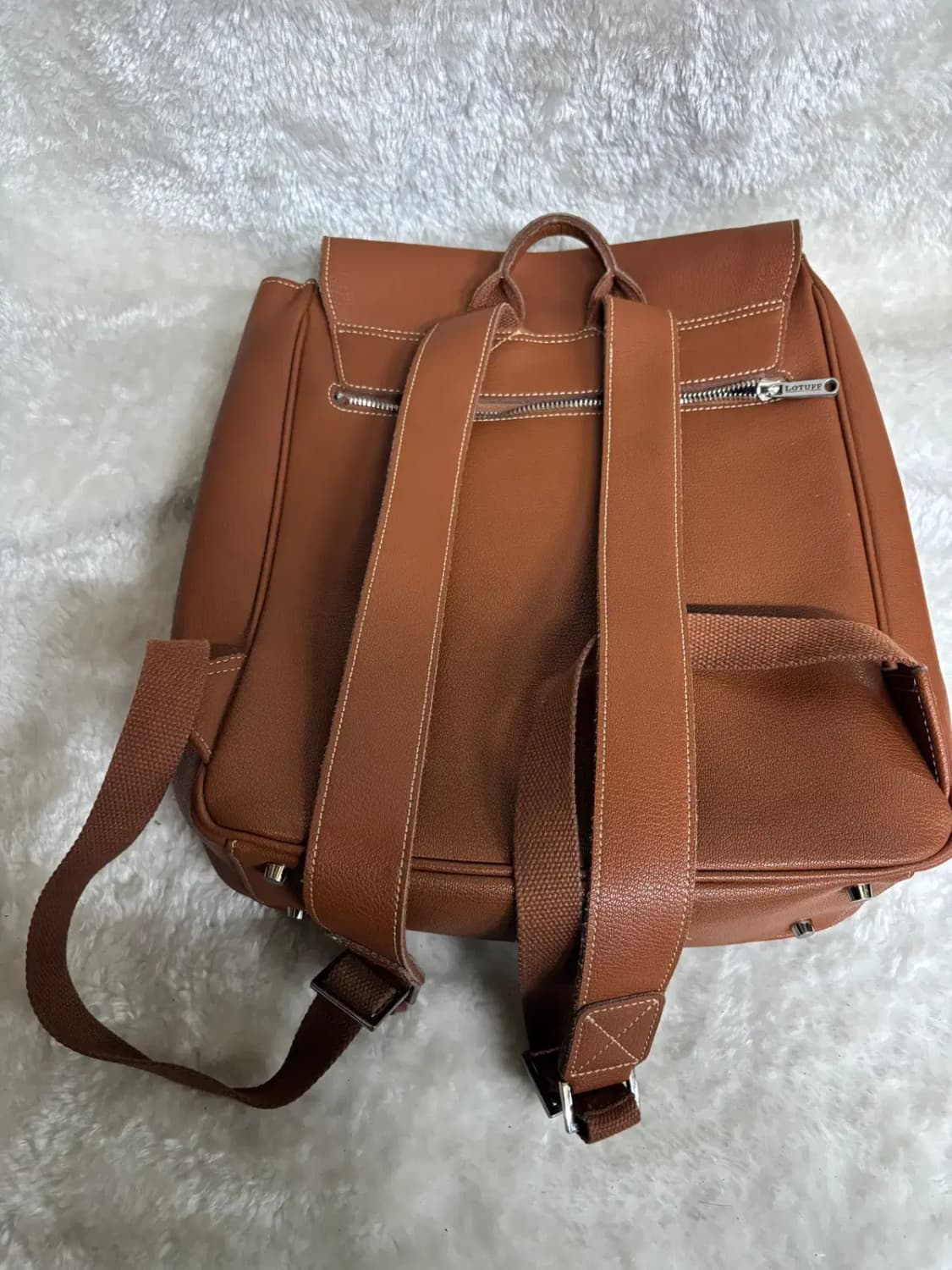 로터프(LOTUFF) 브라운 가죽 백팩 상품이미지4