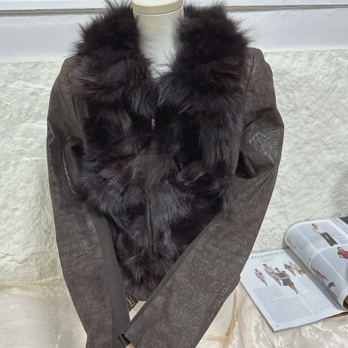 빈티지 veromoda 폭스퍼 여우털 되지가죽자켓 상품이미지3