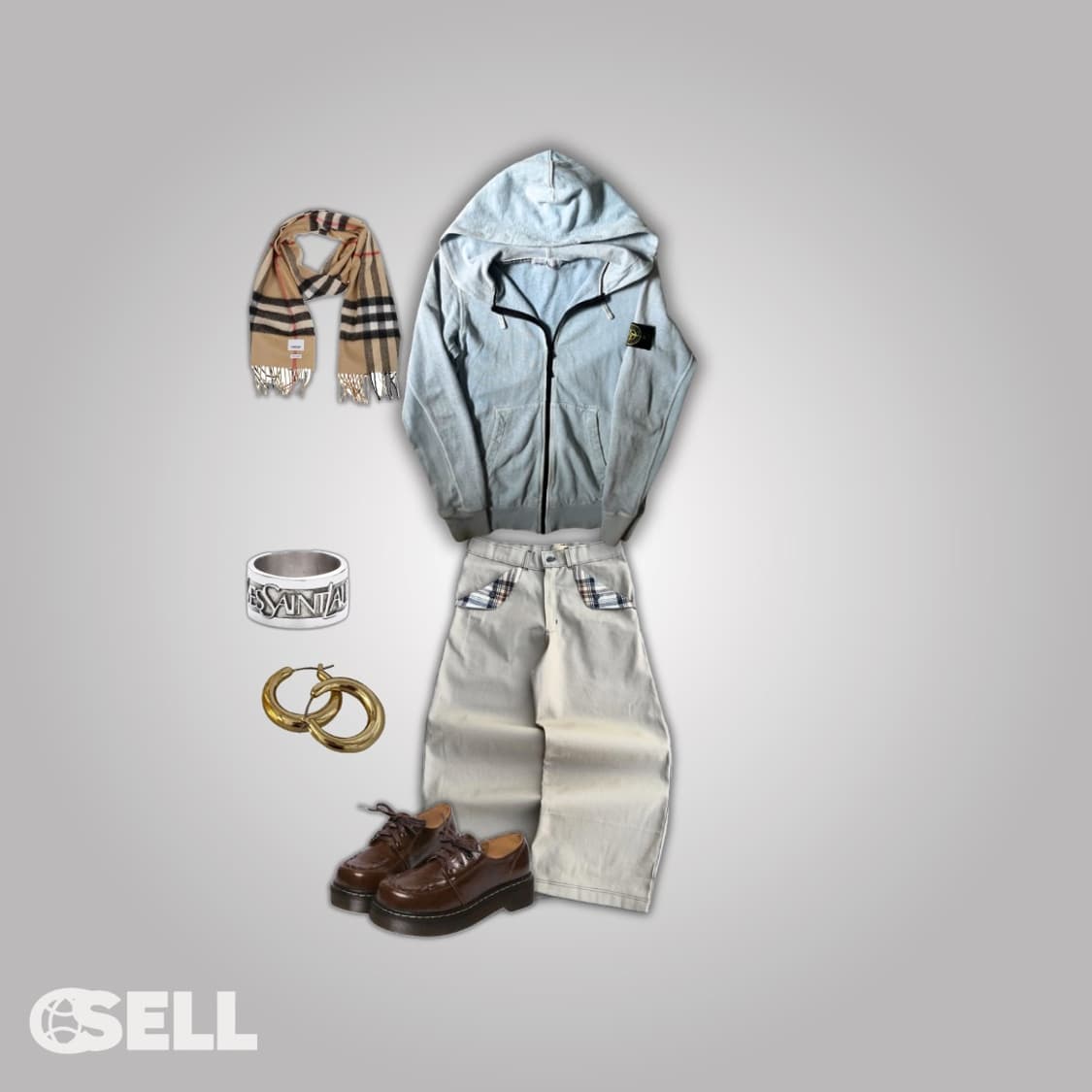 스톤아일랜드 스카이블루 후드집업 상품이미지2