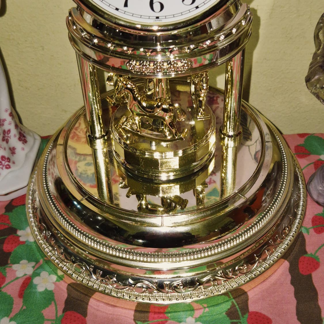 90s 시티즌 글라스 돔 회전목마 탁상 시계 상품이미지9